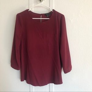 Burgundy/wine red chiffon blouse